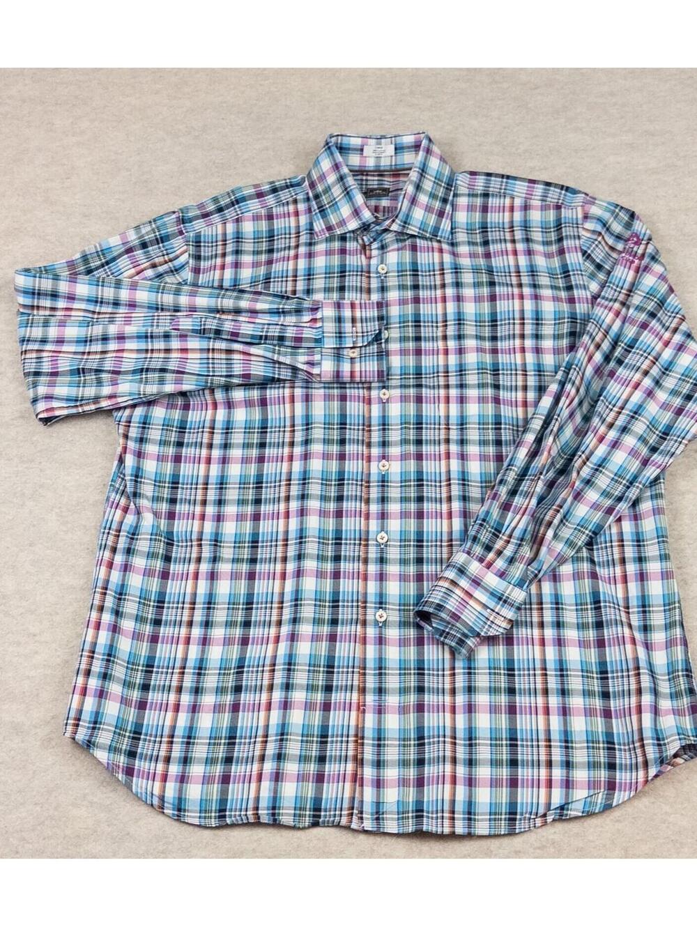 Peter Millar Large Plaid Cotton Button-Up Shirt